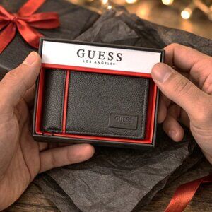 GUESS Los Angeles Men’s Black Bifold Wallet – Genuine Leather – New in Box